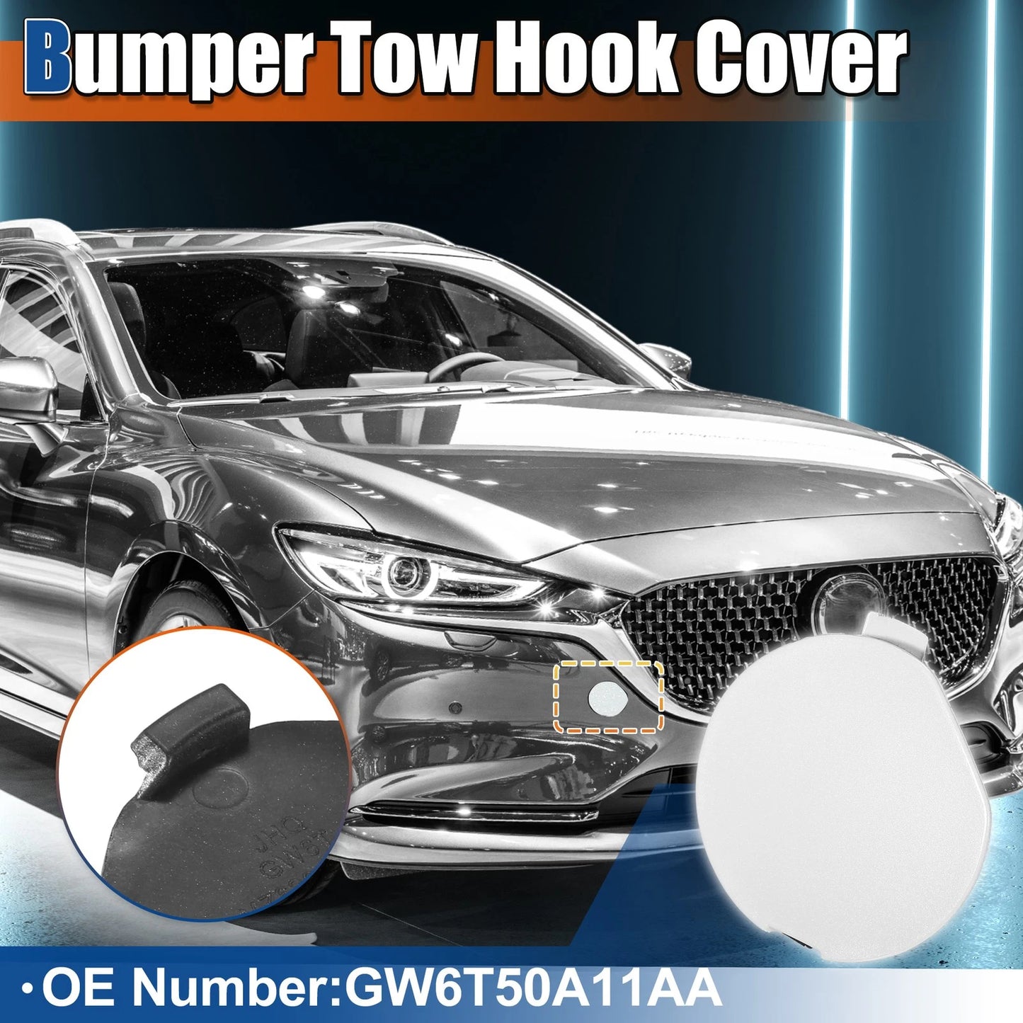 Tow Hook Cover for Mazda 6 Atenza (2018–2021) No.GW6T50A11AA White