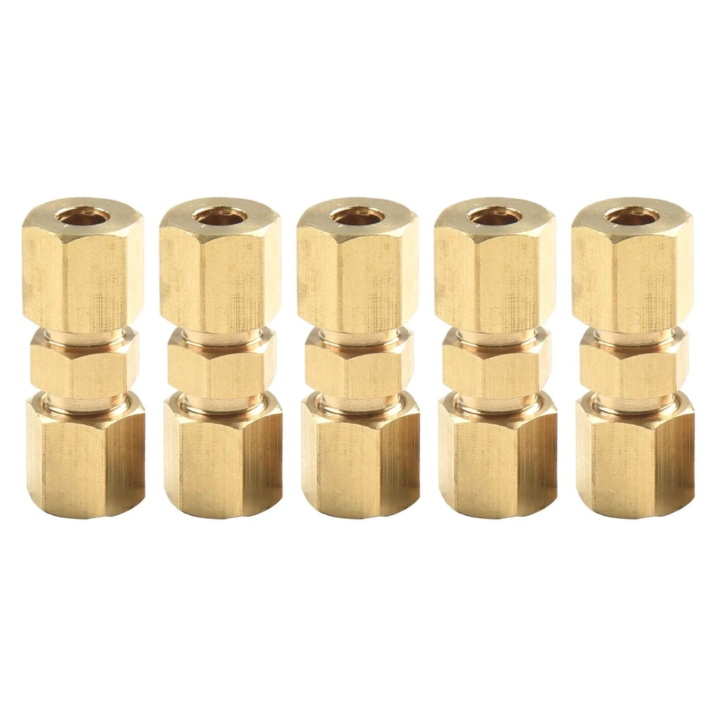 3/16 Inch Brass Inverted Flare Union Compression Fitting, 5 x Set for Vehicle