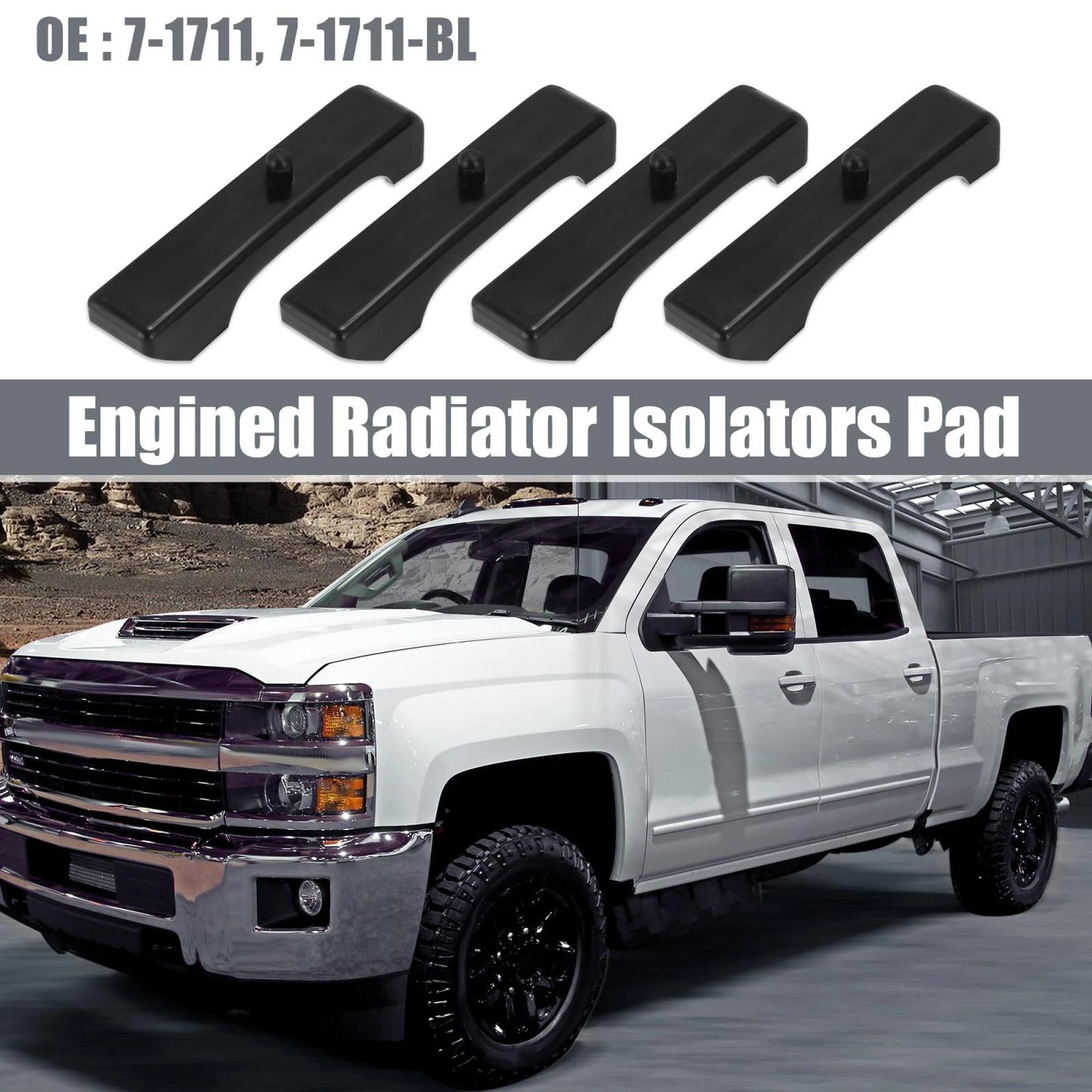 Set of 4 Radiator Isolators Pads for GM 7-1711 (Year Range Not Specified)