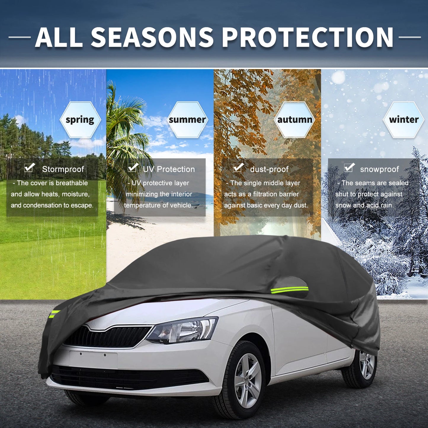 Waterproof 240D-PU Car Cover for Skoda Fabia (2014–2024)