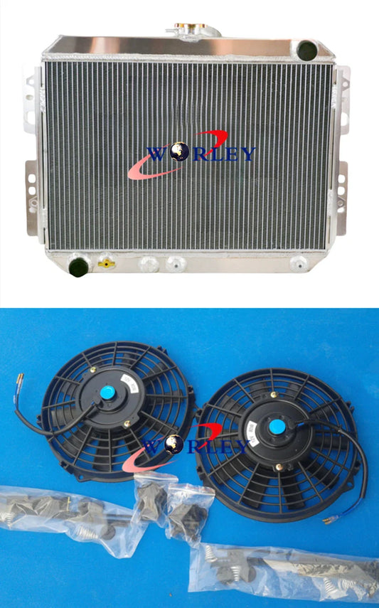 2 Row Radiator + Fan for Ford Courier, Mazda B2200 (1988-1993, 1984-1990)