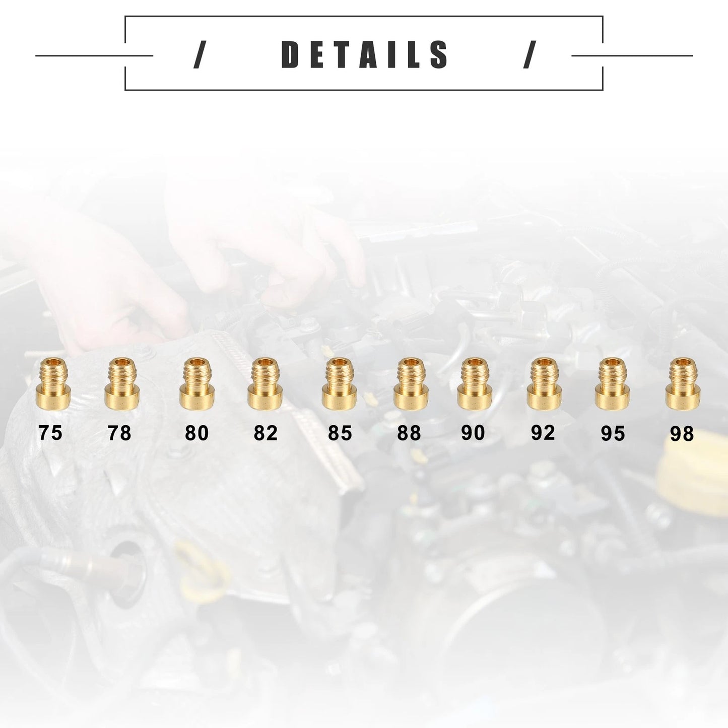 10pcs Main Jets Nozzles for Universal Motorcycle (75-98)