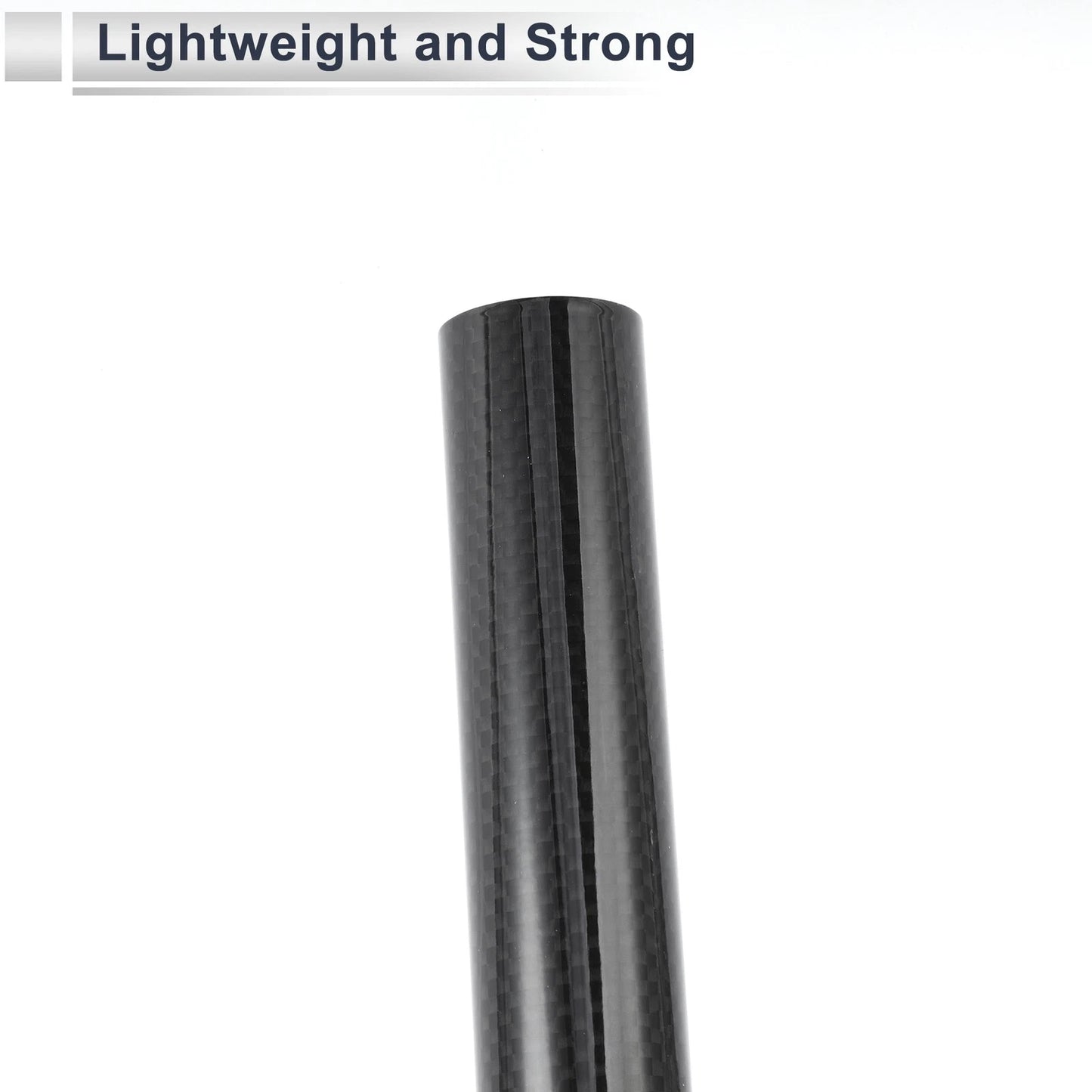 Bike Seat Post 27.2mm x 400mm for Light Saddle (Gloss Black Carbon Fiber)