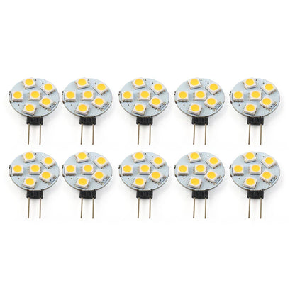 10 x DC12V G4 5050 SMD 6 LED Bulbs Warm White for Car