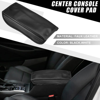 Center Console Cover Pad for Hyundai Tucson (2016–2021) Carbon Fiber Black