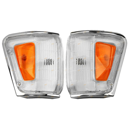 2 x Chrome Trim Corner Indicator Lights for Toyota Hilux 4WD (1988–1991)