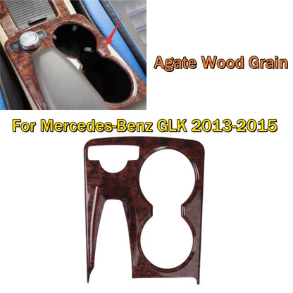 Agate Wood Grain Cup Holder Panel Cover for Mercedes-Benz GLK (2013–2015)
