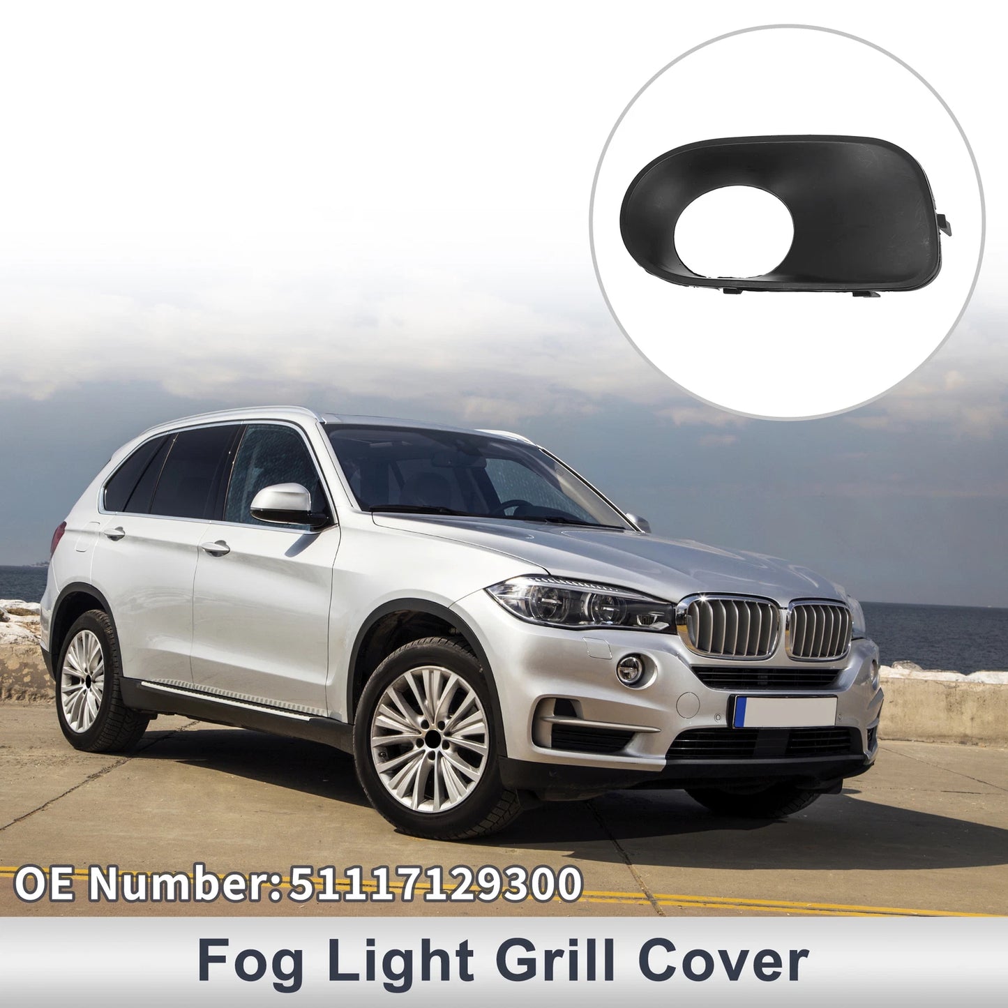 1 Pc Fog Light Grill for BMW X5 (2004–2006) No. 51117129300