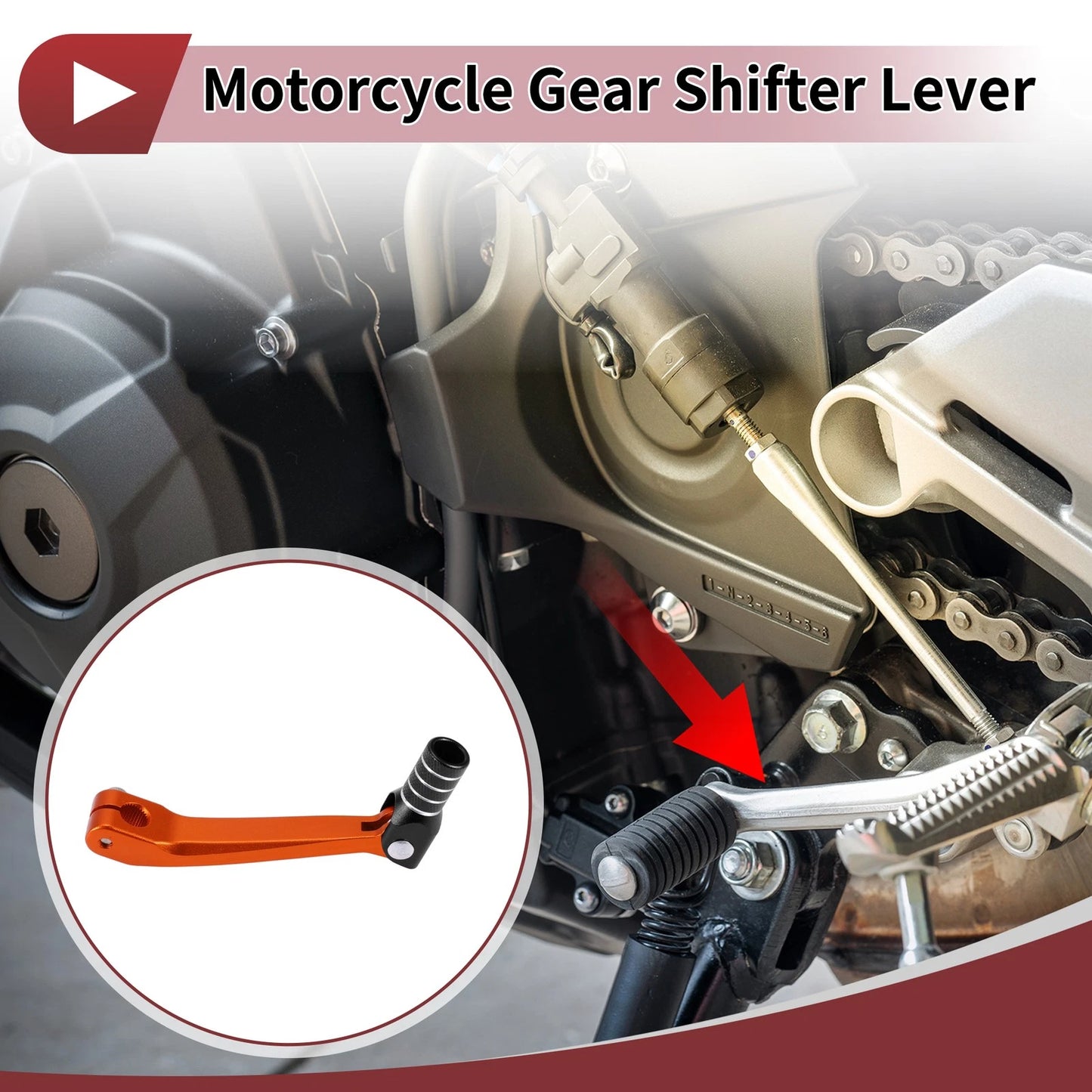 Gear Shifter Lever for Honda CRF150F (2003–2017) Orange Black Silver Tone