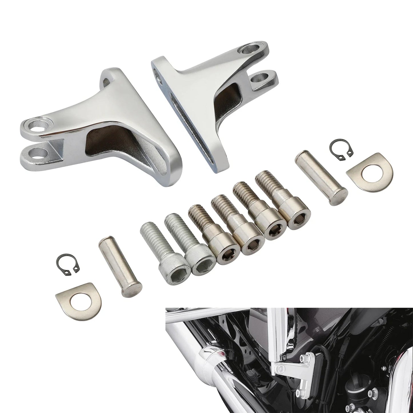 Chrome Passenger Foot Peg Mini Mount for Harley Touring Road Glide (1993-2025)