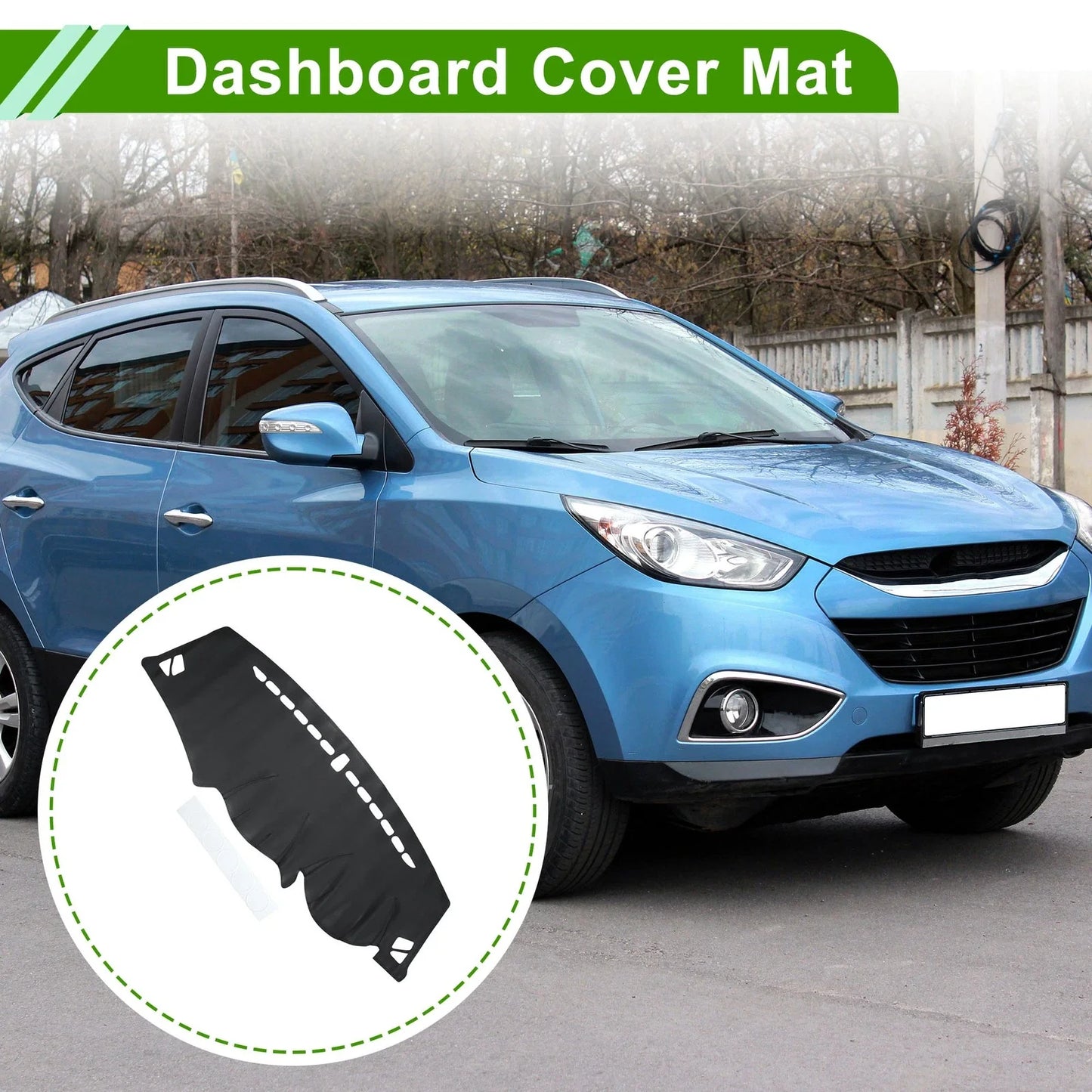 Dashboard Cover Mat for Hyundai ix35 Tucson (2010-2015) Black Carpet