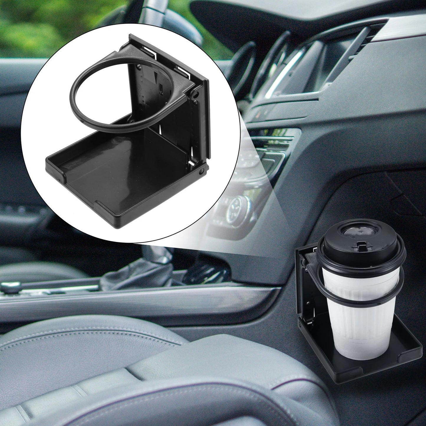 3pcs Black Folding Drink Cup Holder for Universal Car Boat Marine RV