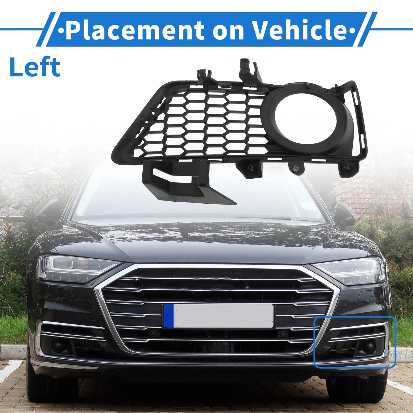 1 Pc Front Left Fog Light Grill for BMW 3 Series (2012-2018)