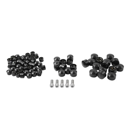 75X Black Engine Bolt Topper Caps for Harley Touring Road Street Glide (07-16)