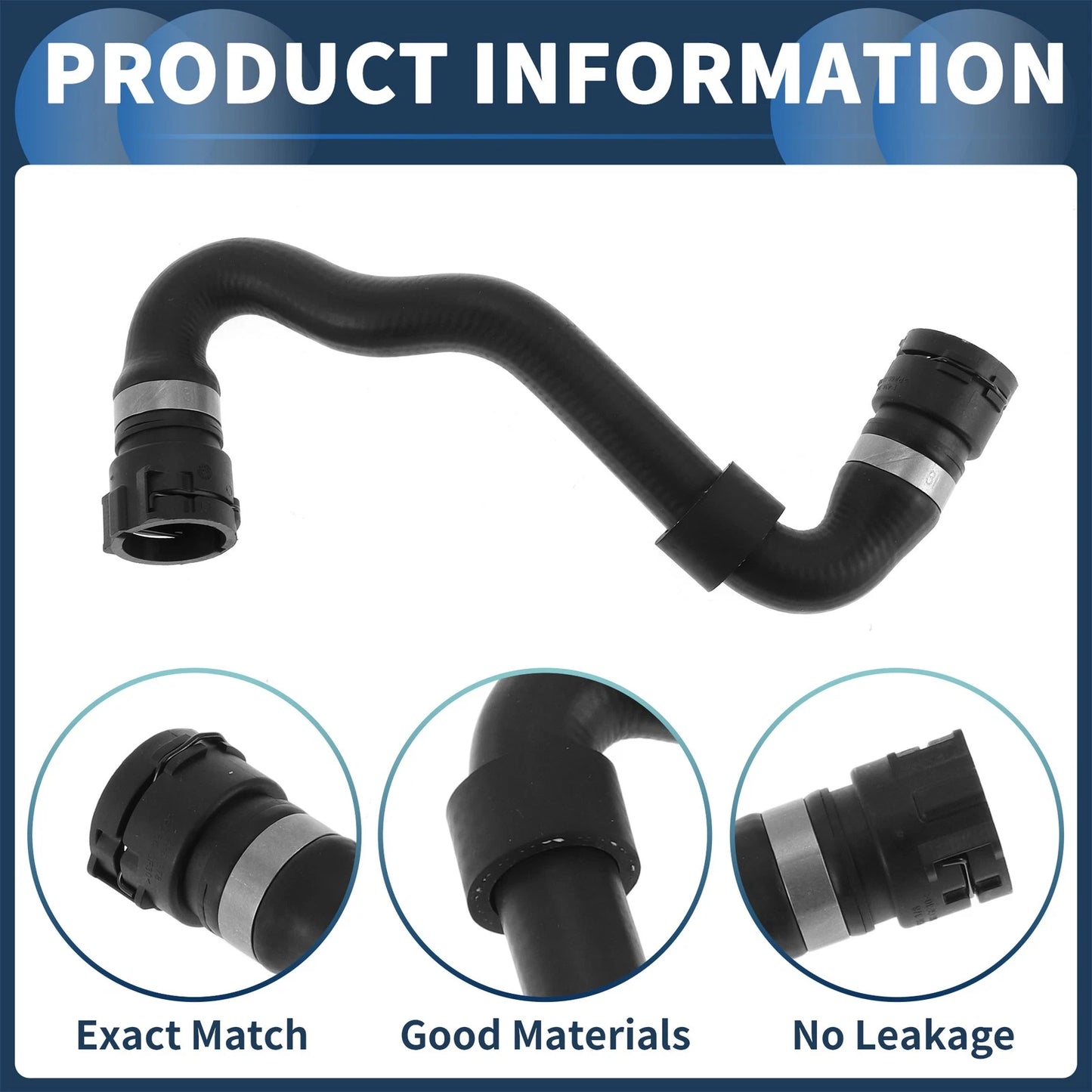 HVAC Heater Hose for BMW X5 3.0i (2001–2006) No. 11537510120 Rubber Black