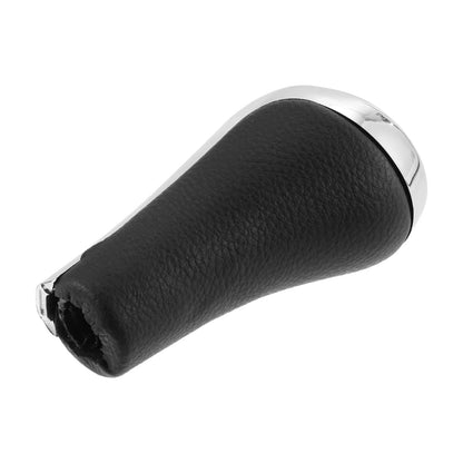 5 Speed Manual Shift Knob Head for BMW X1 E84 Faux Leather Black Silver Tone