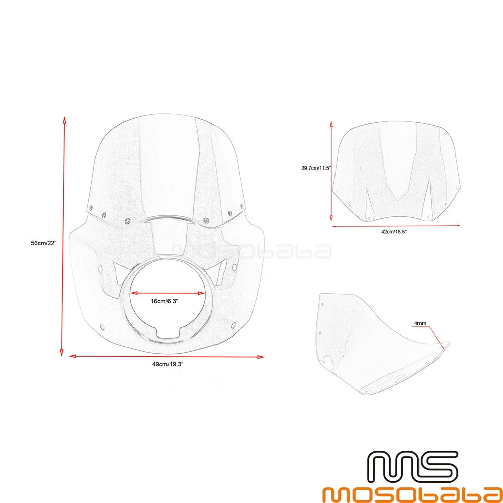 LED Headlight Front Fairing Windshield for Harley Softail 114/117 FXLRS (20-23)