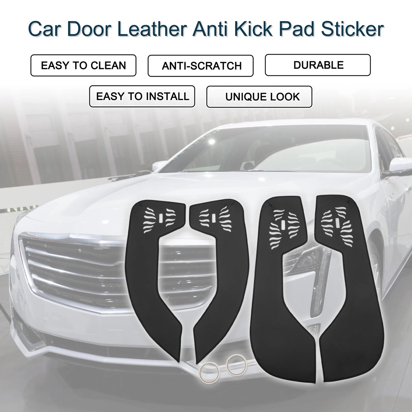 Set of 1 Car Door Leather Anti Kick Pad Sticker for Cadillac CT6 (2017–2018)