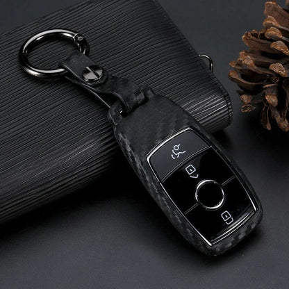 Car Key Silicone Carbon Fiber Cover Case for Mercedes W213 E/S Class
