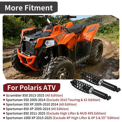 Set of 2 Rear Shock Absorbers for Polaris Sportsman 550 850 (2009–2021)