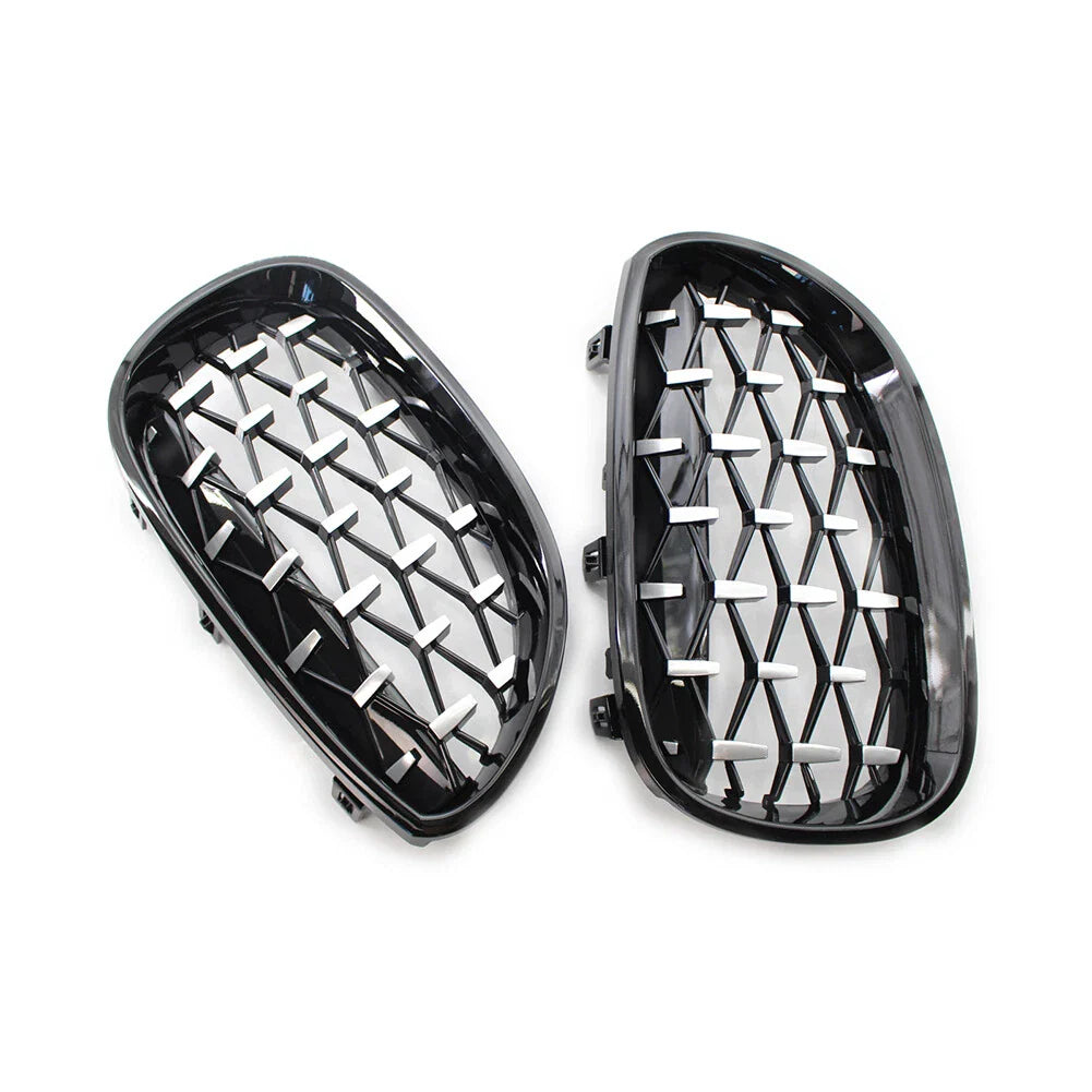 Chrome Black Diamond Front Kidney Grill for BMW E60 E61 (2003-2010)