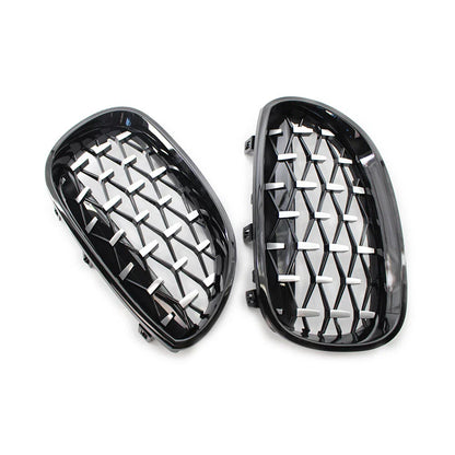 Chrome Black Diamond Front Kidney Grill for BMW E60 E61 (2003-2010)