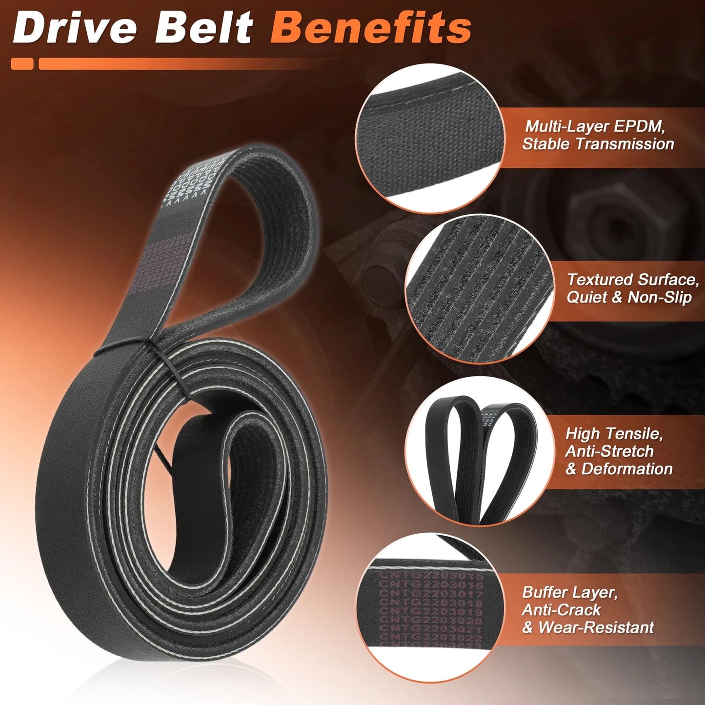 7PK1763 Serpentine Drive Belt for Honda Element (2003–2011) 2.4L
