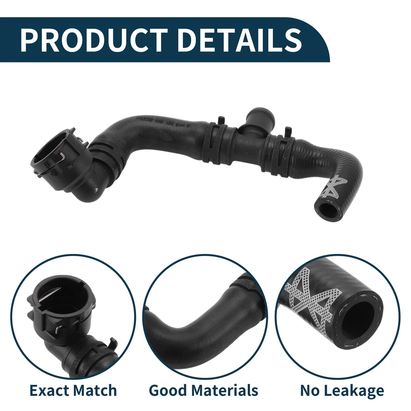 Radiator Hose for Porsche Macan (2018) No. 95B121049E Rubber