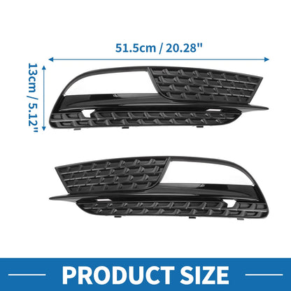 1 Pair Fog Light Grills for Audi A5 (2013–2017) No. 8T0807681H/8T0807682H Black