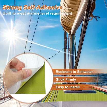 EVA Foam Boat Deck Flooring Strip 48"L x 16"W Peridot Green