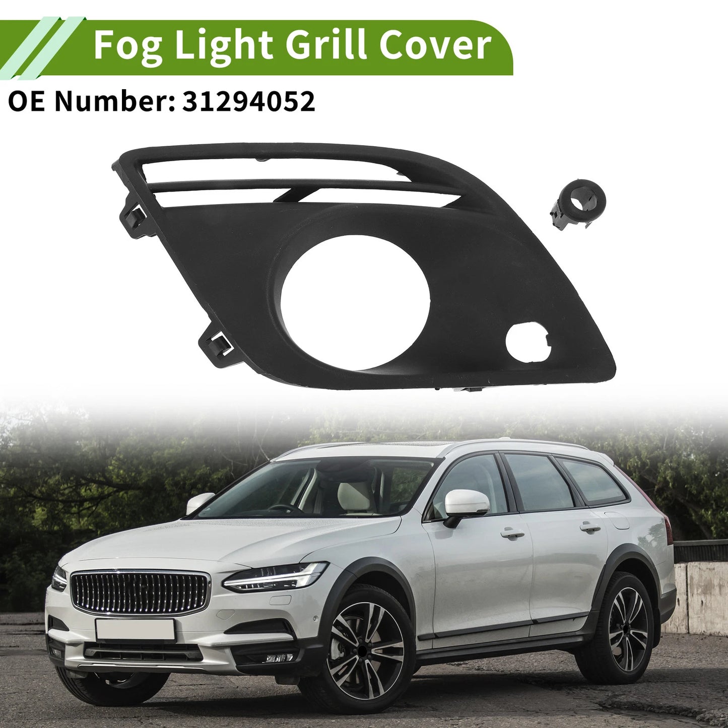 Fog Light Grill for Volvo XC60 (2010–2016) No. 31294052, Black