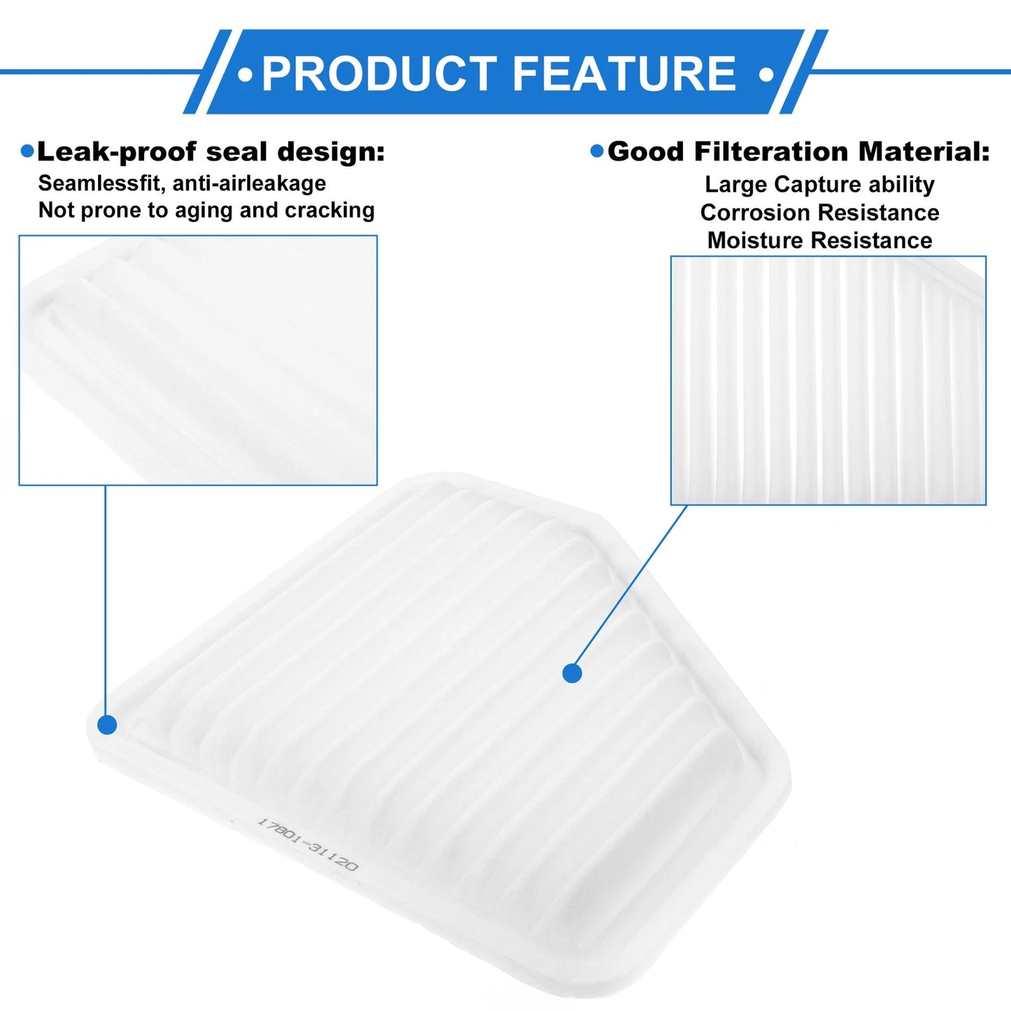 Car Engine Air Filter No. 17801-YZZ-06 for Toyota Camry 3.5L V6 (2007–2011)