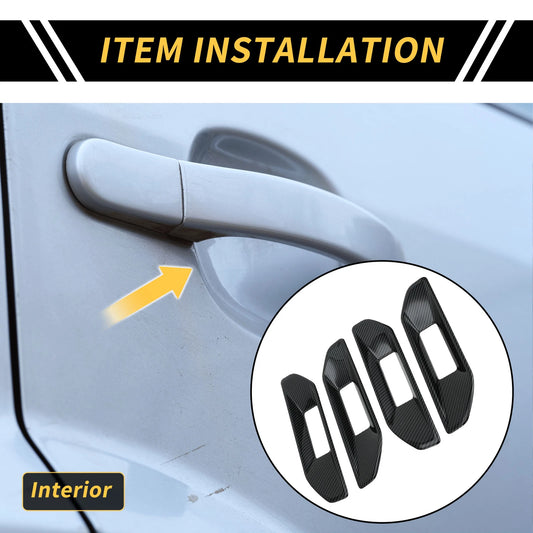 Set of 4 Carbon Fiber Pattern Door Handle Bowl Cover Trim for Ford Ranger (2023–2024)
