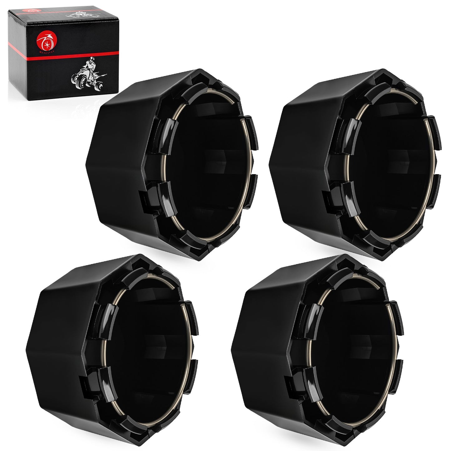 Set of 4 Matte Black Hub Cap Covers for Polaris Sportsman 570 (2014–2023)