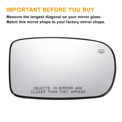 Right Side Heated White Mirror Glass for Chrysler Dodge Charger