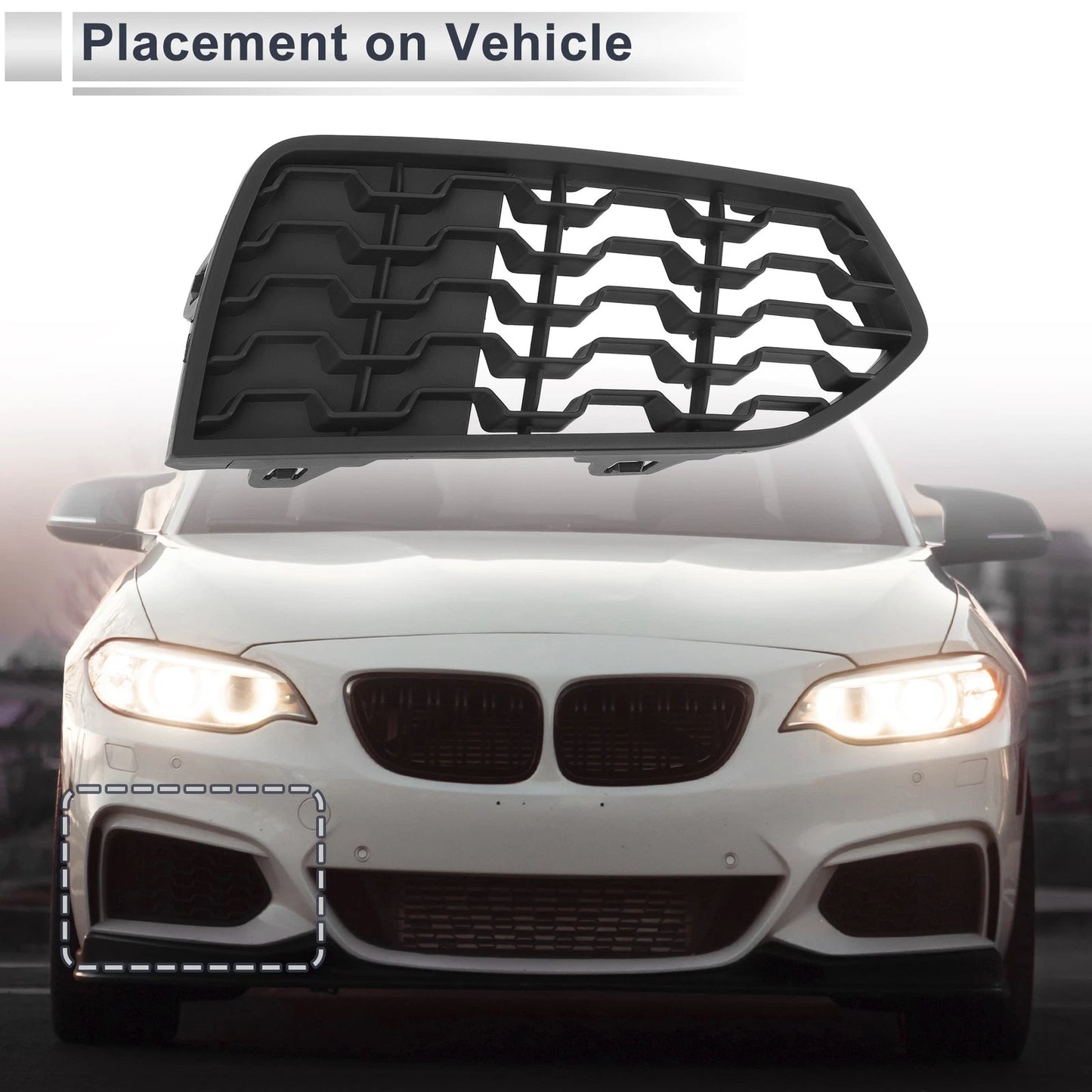 1pc Right Front Fog Light Grill for BMW 2 Series F22 (2012–2017) No. 51118056798