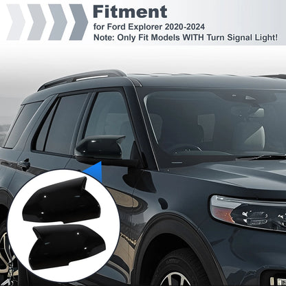 2X Ox Horn Rear View Mirror Cover for Ford Explorer (2020–2024)
