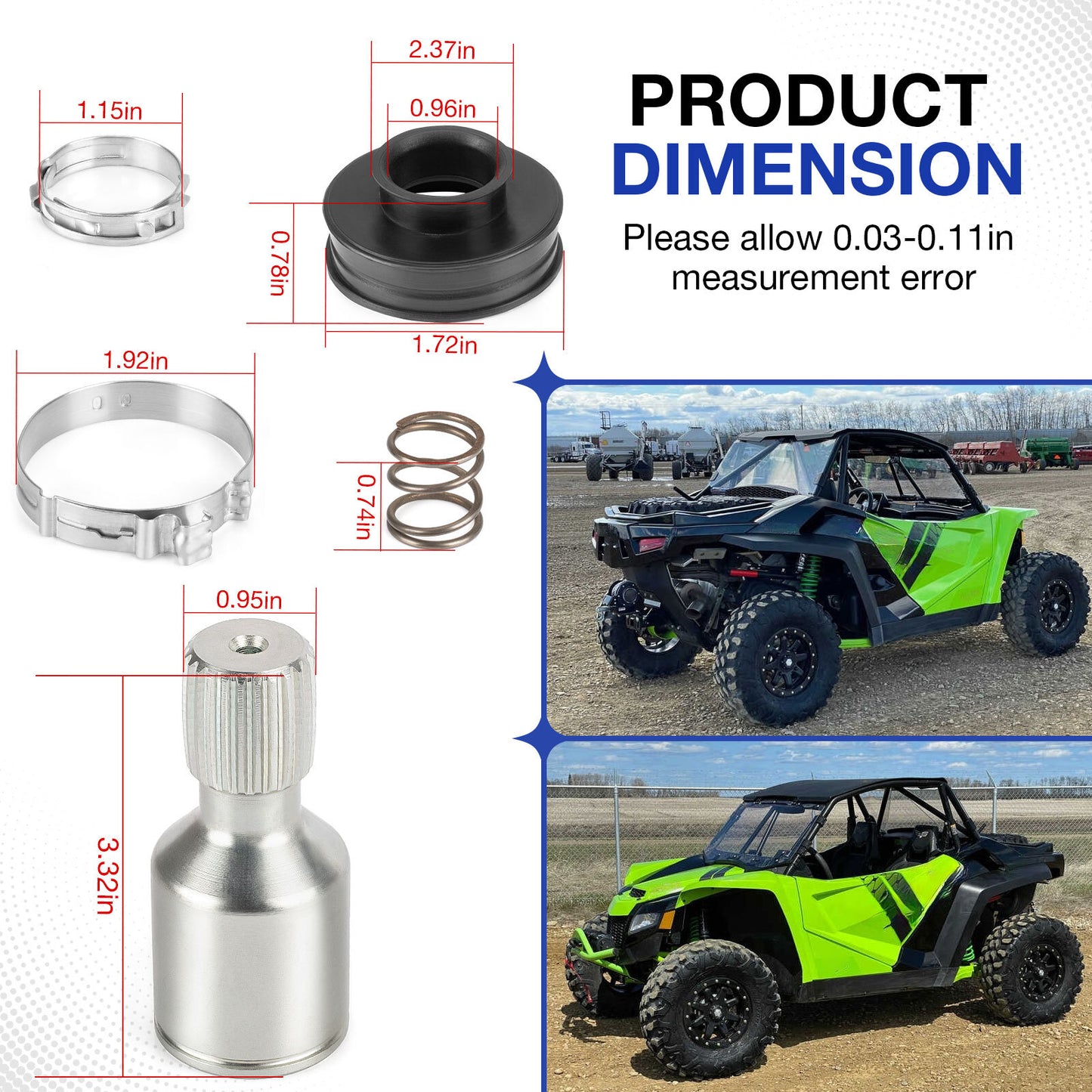 Rear Drive Shaft Coupler & Boot for Arctic Cat Wildcat 1000 (2012–2019)