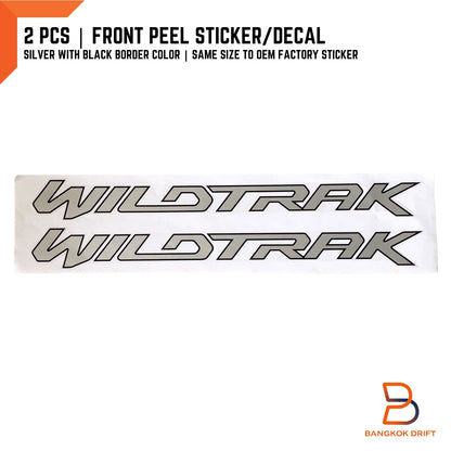 Silver Black Front Door Side Decal Sticker for Ford Ranger T6 (2012-2014)