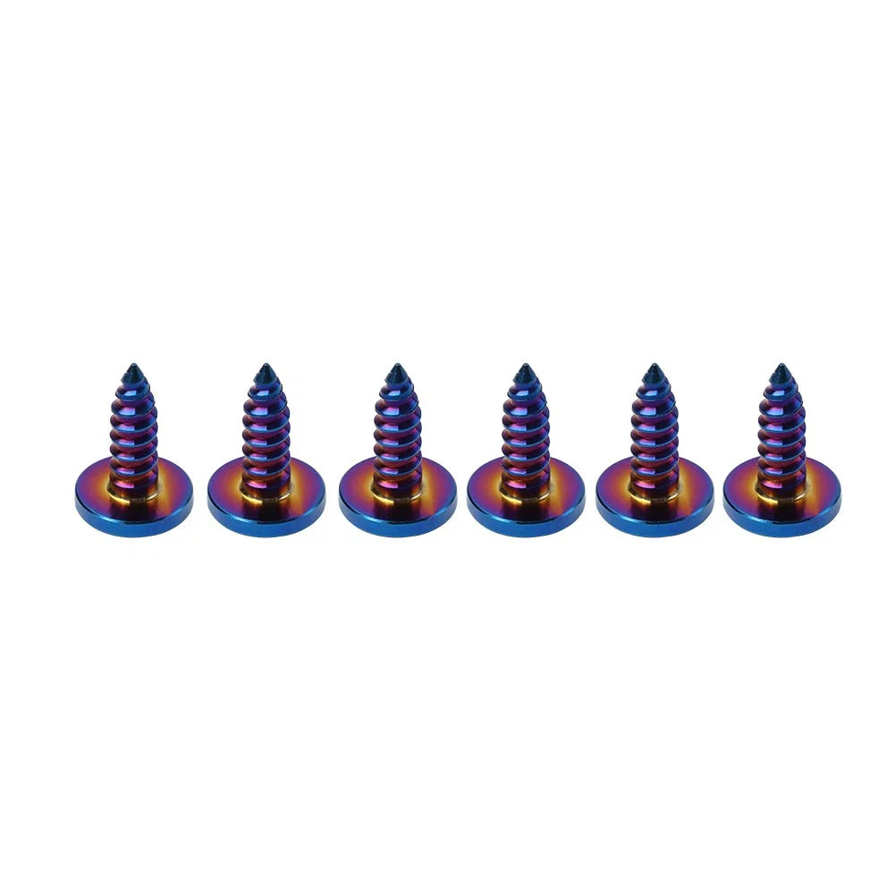 6 x M5x15mm Titanium Torx Head Self Tapping Screws for Fastening Blue