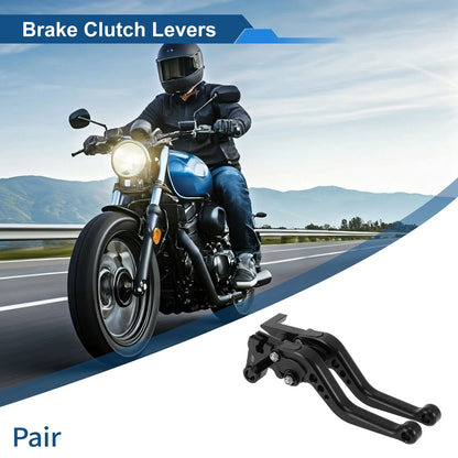 Adjustable Short Brake Clutch Lever Set for Yamaha Tenere 700 (2019–2024) Black