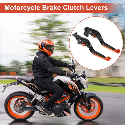 Brake Clutch Levers for KTM RC125 RC200 RC390 DUKE125 (Orange)