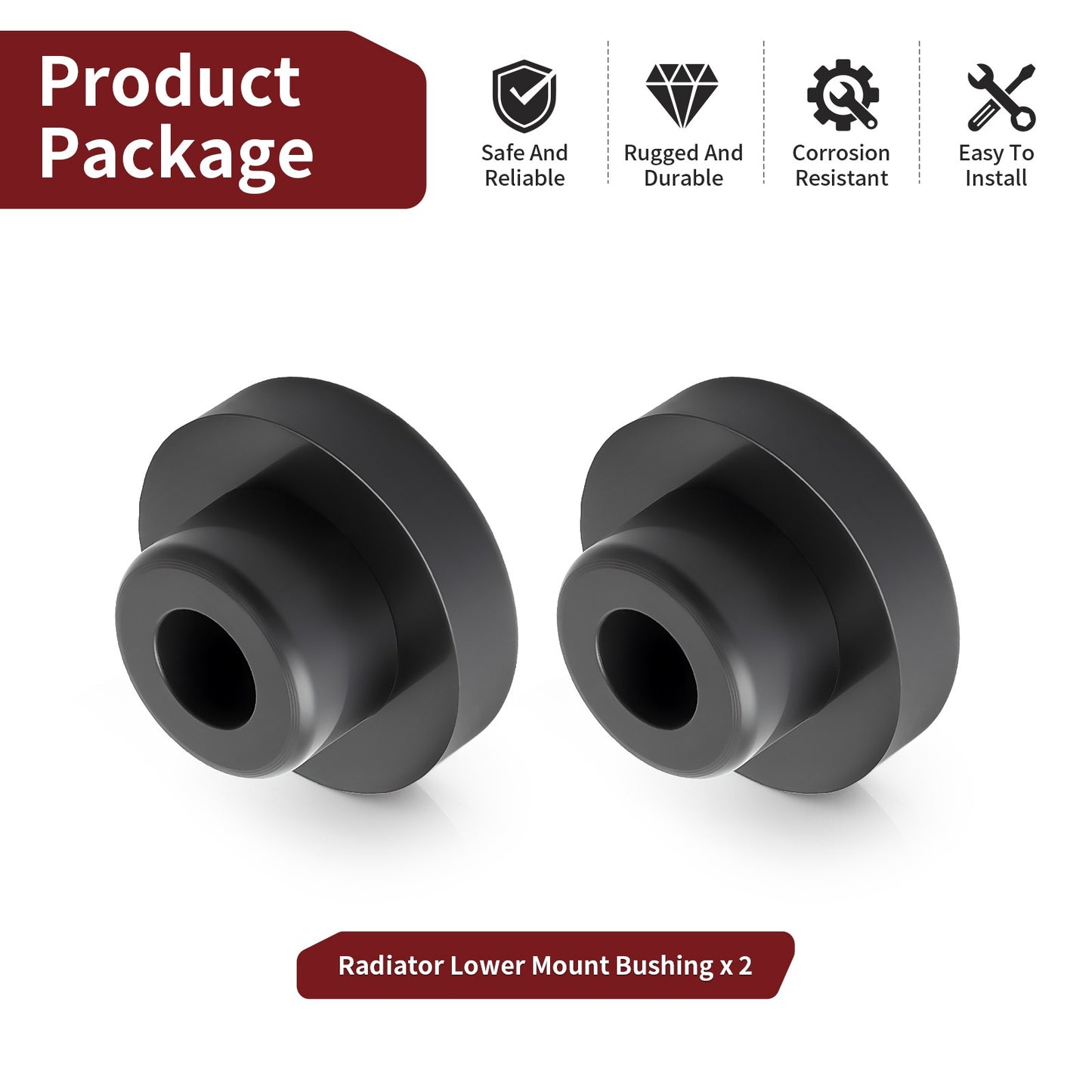 2X Radiator Mount Bushing for Polaris Trail Blazer 250 400 455 500 (1999–2006)