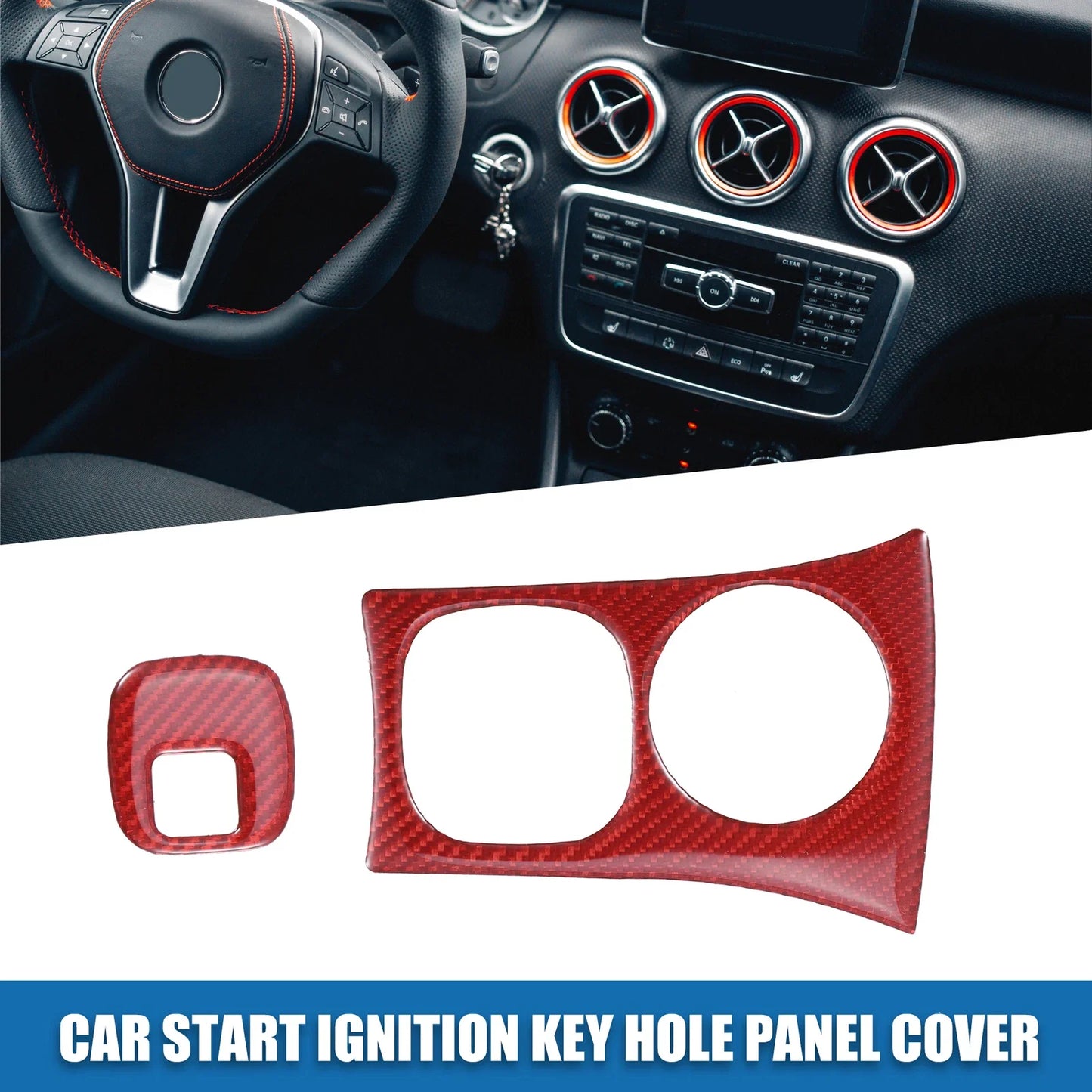 Chevy Corvette C5 Red Ignition Key Hole Panel Covers (Set of 2)