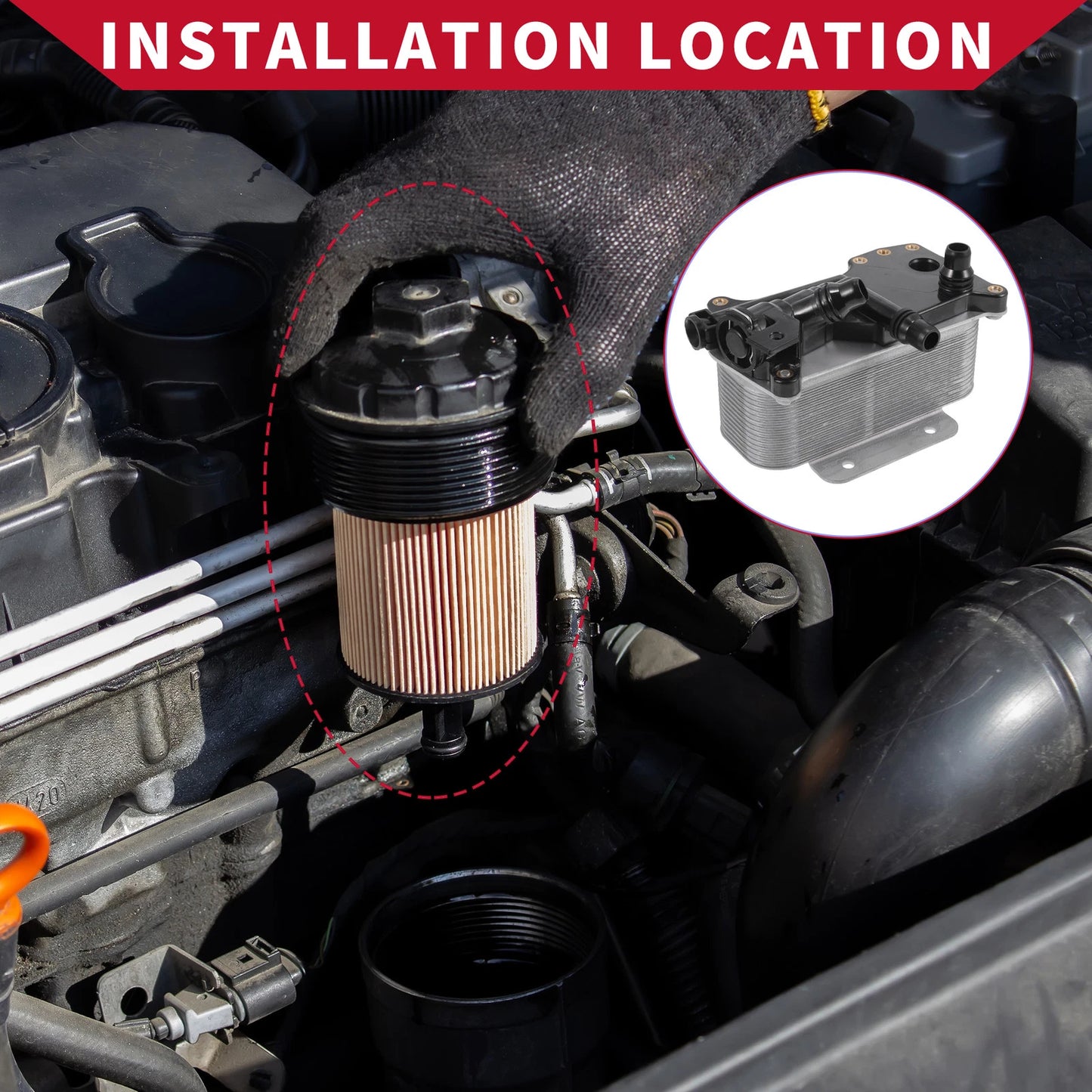 Engine Oil Cooler Filter Housing for BMW 528i (2008–2016) No. 17217638582