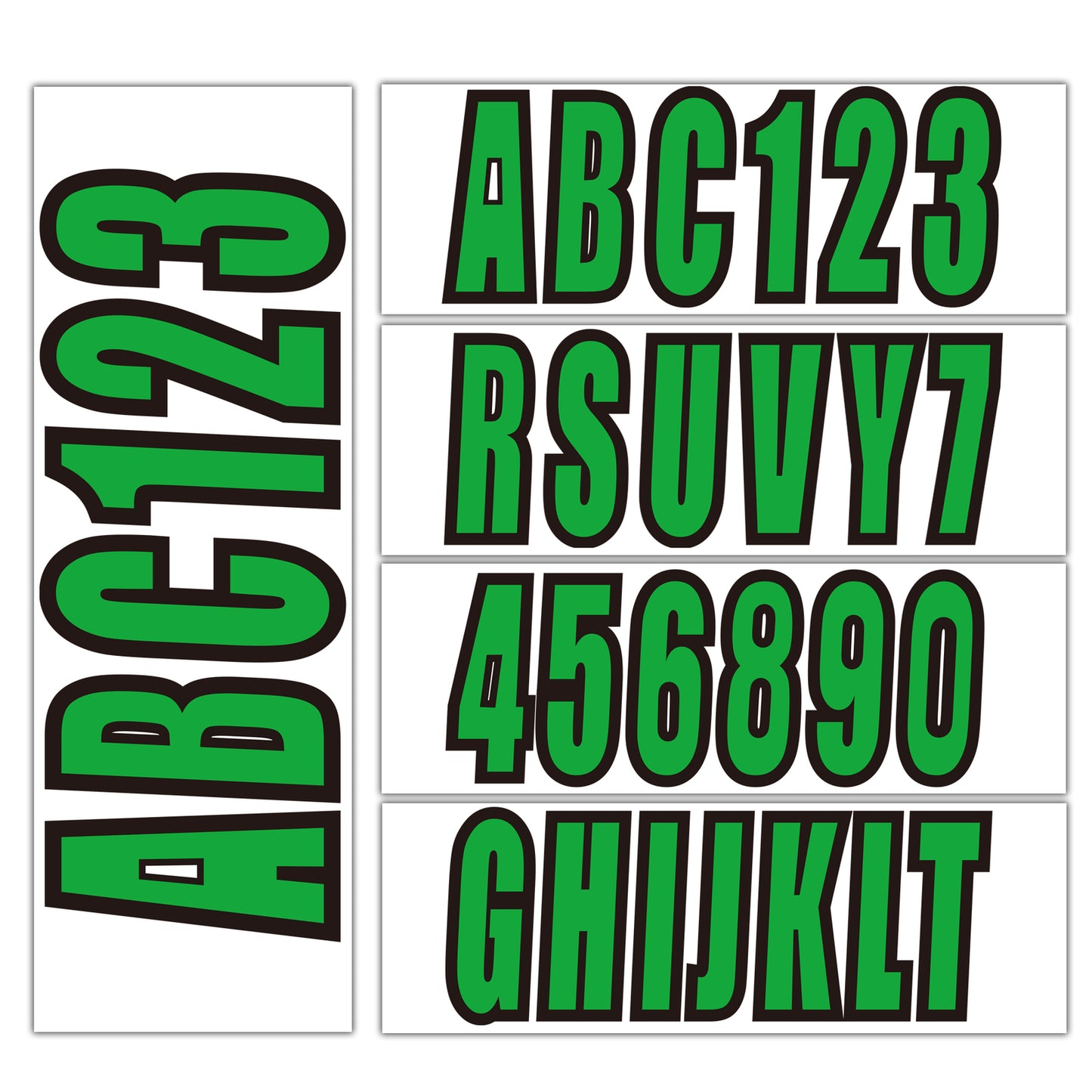 Set of 4 Custom Boat Registration Numbers Decals A-Z & 0-9