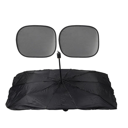 Windshield Sun Shade Umbrella Front Visor L Size Silver for Car