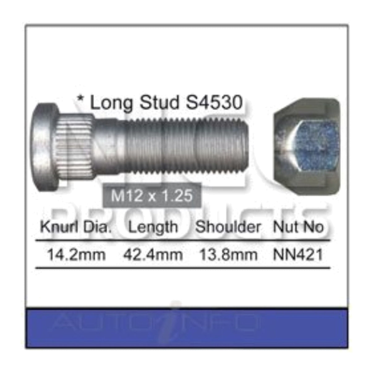 Front Wheel Stud & Nut for Nissan Skyline R32 R33 R34 (1989–2000)