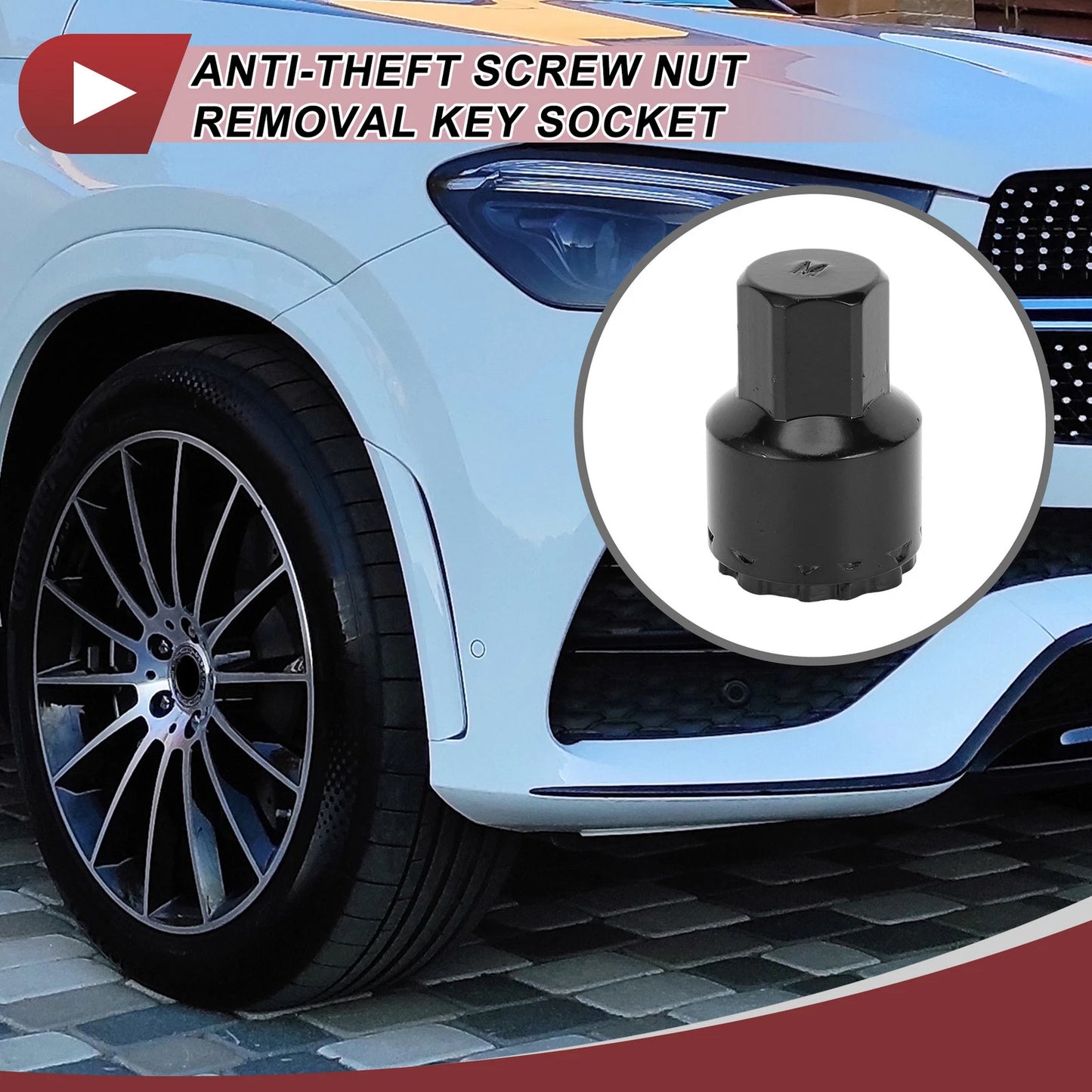 Wheel Lock Lug Nut Key Socket for Mercedes Benz GLE450 GLS350 (2016–2021)