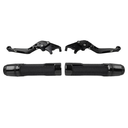 Black Extendable Brake Clutch Levers Grips Set for Suzuki GSR750 (2011-2016)